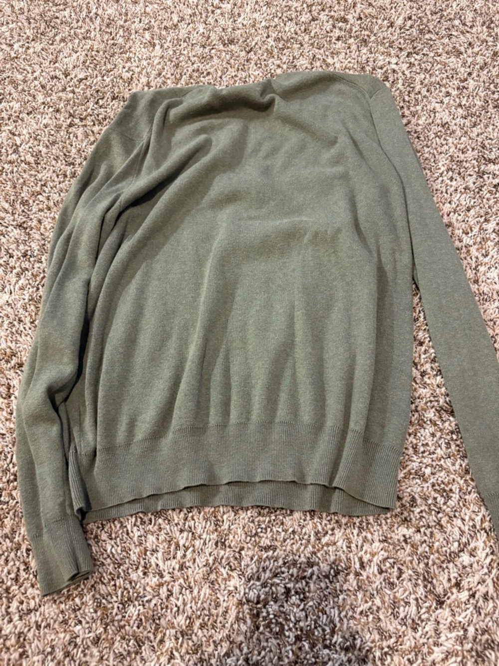 Polo Ralph Lauren Olive V-Neck Cotton Sweater size m - Picture 4 of 5